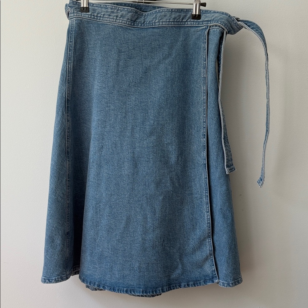 Kate Spade Blue Denim Wrap Around Skirt